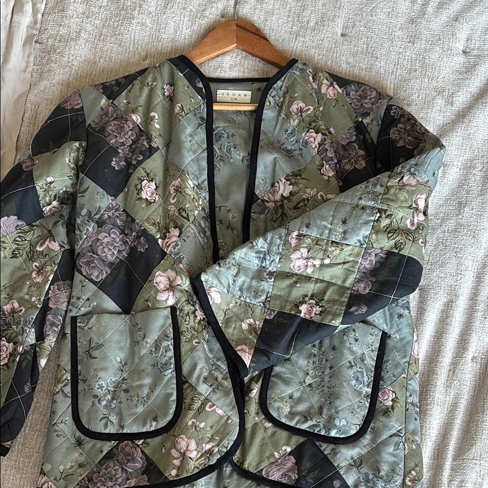 Floral Patchwork/Quilted Jacket S/M - image 1